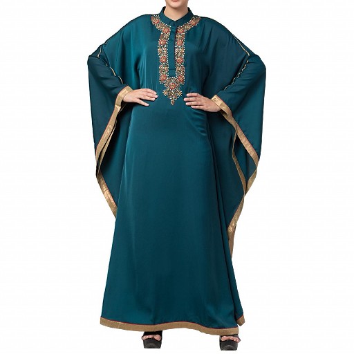 Royal Nida Kaftan Dress- Green