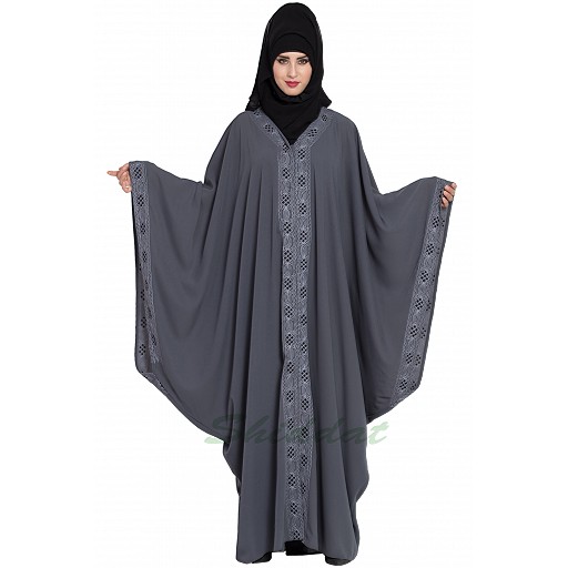 Dubai style designer Kaftan abaya- Grey