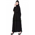 Frock Style Abaya with embroidery - Black Frock Style Abaya with embroidery - Black
