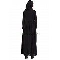 Frock Style Abaya with embroidery - Black Frock Style Abaya with embroidery - Black