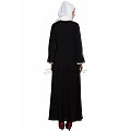 Umbrella cut abaya with Embroidery- Black Umbrella cut abaya with Embroidery- Black