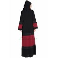 Casual Dress abaya- Black-Maroon