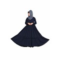 Designer abaya with Pintucks- Navy Blue Designer abaya with Pintucks- Navy Blue
