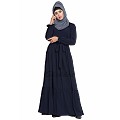 Designer abaya with Pintucks- Navy Blue Designer abaya with Pintucks- Navy Blue