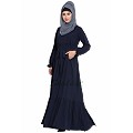 Designer abaya with Pintucks- Navy Blue Designer abaya with Pintucks- Navy Blue