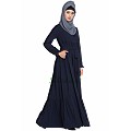 Designer abaya with Pintucks- Navy Blue Designer abaya with Pintucks- Navy Blue