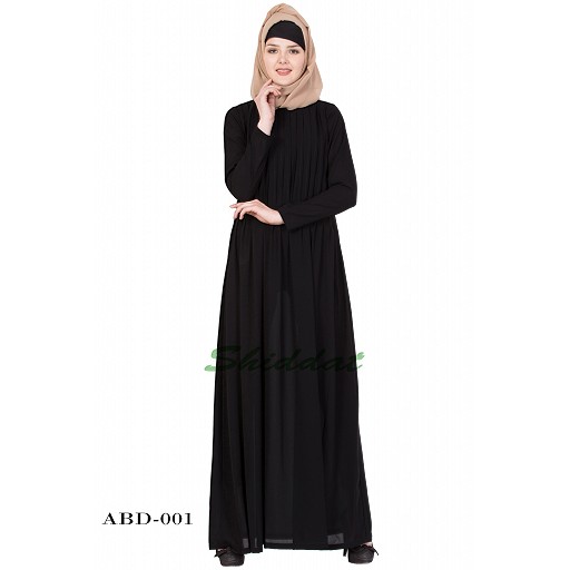 Dress abaya with pintuck- Black color