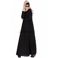 Dress abaya with pintuck- Black color
