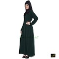 Pin-tuck abaya in Dark Green color