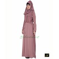 Designer Abaya in puce pink color Designer Abaya in puce pink color