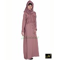 Designer Abaya in puce pink color Designer Abaya in puce pink color