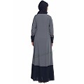 Front open casual abaya- grey-blue Front open casual abaya- grey-blue