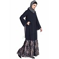 Front open Dress abaya- blue-grey Front open Dress abaya- blue-grey