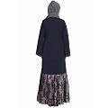 Front open Dress abaya- blue-grey Front open Dress abaya- blue-grey