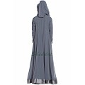 Designer double layered abaya- Grey