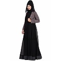 Designer double layered abaya with a Jacket combo- Black Designer double layered abaya with a Jacket combo- Black