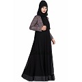 Designer double layered abaya with a Jacket combo- Black Designer double layered abaya with a Jacket combo- Black