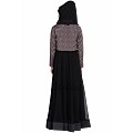 Designer double layered abaya with a Jacket combo- Black Designer double layered abaya with a Jacket combo- Black