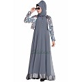 Designer double layered abaya with a jacket combo- grey Designer double layered abaya with a jacket combo- grey
