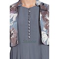 Designer double layered abaya with a jacket combo- grey Designer double layered abaya with a jacket combo- grey