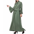 Designer abaya dress with frilled bell sleeves- Jade Green Designer abaya dress with frilled bell sleeves- Jade Green