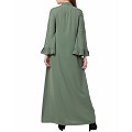 Designer abaya dress with frilled bell sleeves- Jade Green Designer abaya dress with frilled bell sleeves- Jade Green