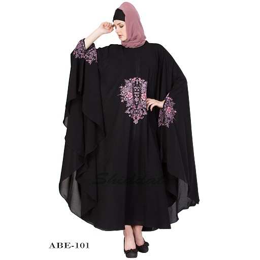 Irani kaftan with embroidery work- Black