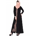 Embroidered abaya - Black & Beige Embroidered abaya - Black & Beige
