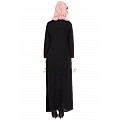 Embroidered abaya - Black & Beige Embroidered abaya - Black & Beige