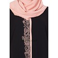 Embroidered abaya - Black & Beige Embroidered abaya - Black & Beige