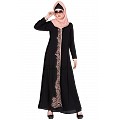 Embroidered abaya - Black & Beige Embroidered abaya - Black & Beige