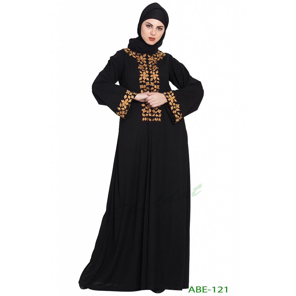open front abaya black