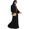 Embroidered front open abaya- Black Embroidered front open abaya- Black