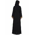Embroidered front open abaya- Black Embroidered front open abaya- Black