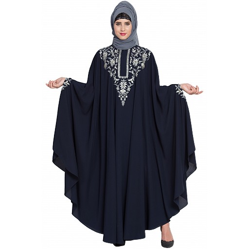 Premium embroidered Irani Kaftan- Navy Blue