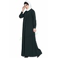 Designer Front open casual abaya- Green Designer Front open casual abaya- Green
