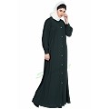 Designer Front open casual abaya- Green Designer Front open casual abaya- Green