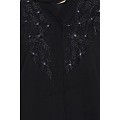 Front open abaya with embroidery work- Black Front open abaya with embroidery work- Black