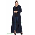 Long Cardigan Abaya- Navy Blue Long Cardigan Abaya- Navy Blue