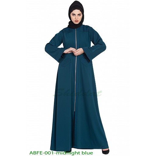 Front open Winter abaya- Midnight Blue