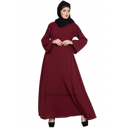 Umbrella cut abaya- Maroon