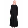 Embroidered Umbrella cut abaya- Black Embroidered Umbrella cut abaya- Black