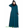 Umbrella abaya with lacework on sleeves- Teal Umbrella abaya with lacework on sleeves- Teal