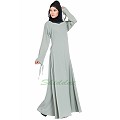 Umbrella abaya with designer sleeves- Sea Green