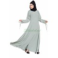 Umbrella abaya with designer sleeves- Sea Green