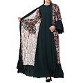 Designer Cardigan with an Inner abaya- Gfreen-Multi Designer Cardigan with an Inner abaya- Gfreen-Multi