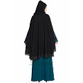 Cape and abaya combo- Black-Teal Cape and abaya combo- Black-Teal