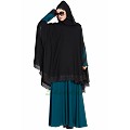 Cape and abaya combo- Black-Teal Cape and abaya combo- Black-Teal