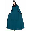 Cape and abaya combo- Black-Teal Cape and abaya combo- Black-Teal