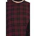 Checkered dress abaya- Maroon-Black